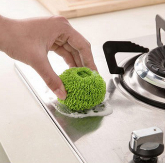 台所クリーニングのための環境の友好的なポリエステル線維のスカウラーの耐久財